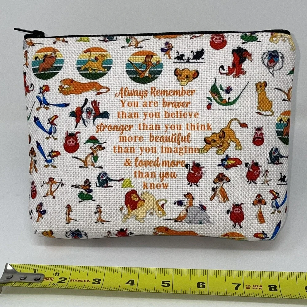 Disney Lion‎ King Bag Hakuna Matata Cosmetic Makeup Zipper Pumba Timon Nala Zazu